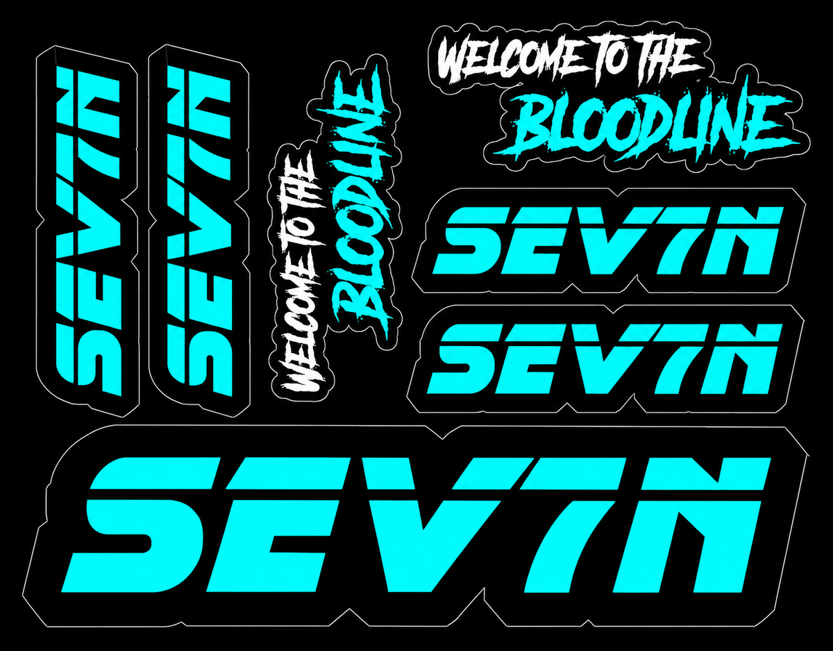 SEV7N Bloodline Aqua Sticker Sheet