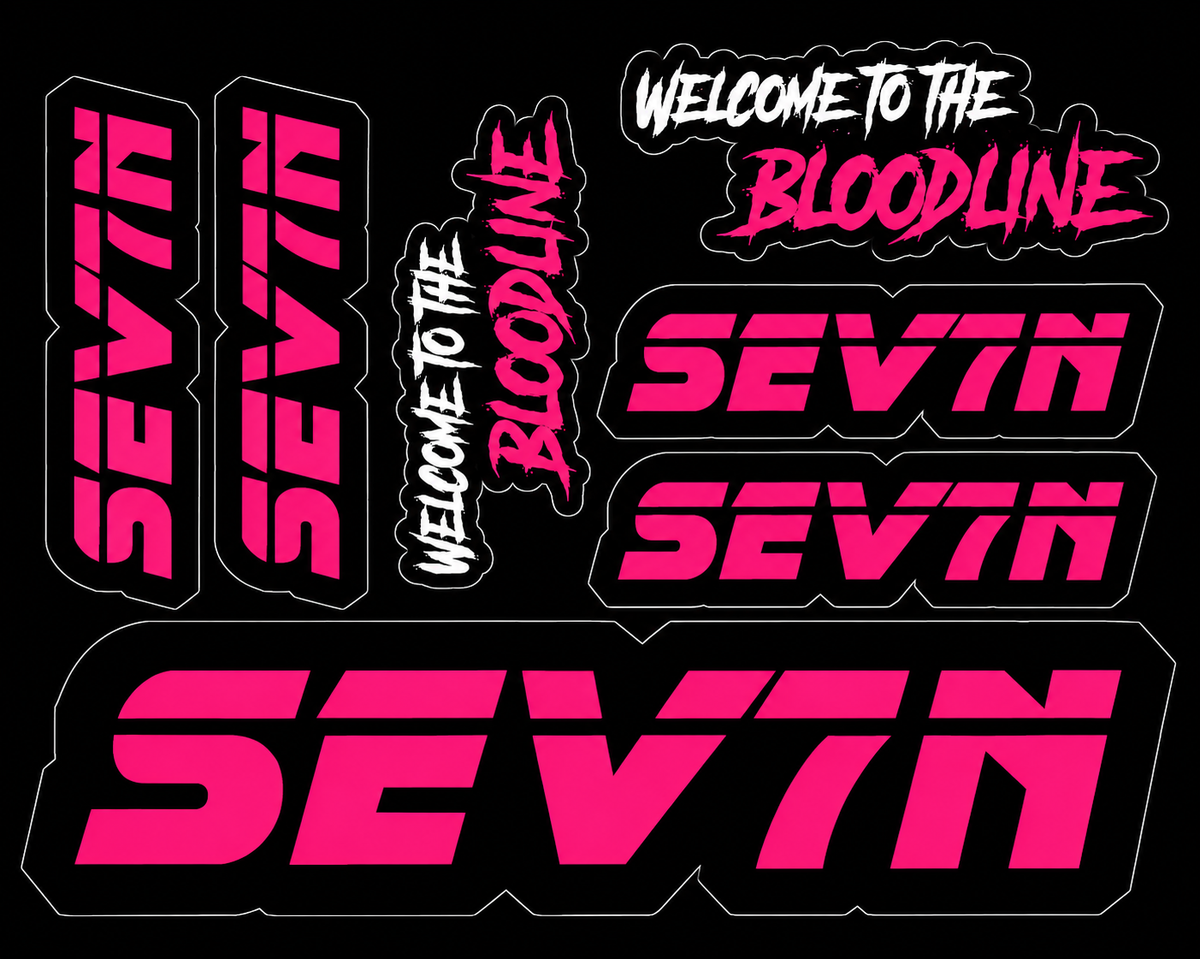 SEV7N Bloodline Hot Pink Sticker Sheet
